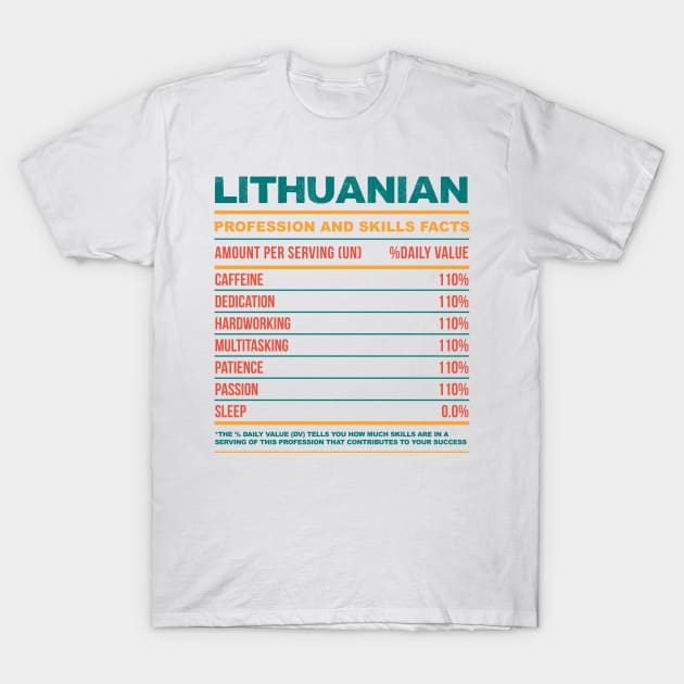 Lithuanian Nutritional Values T-Shirt by neodhlamini